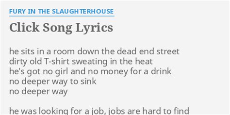 fury in the slaughterhouse lyrics